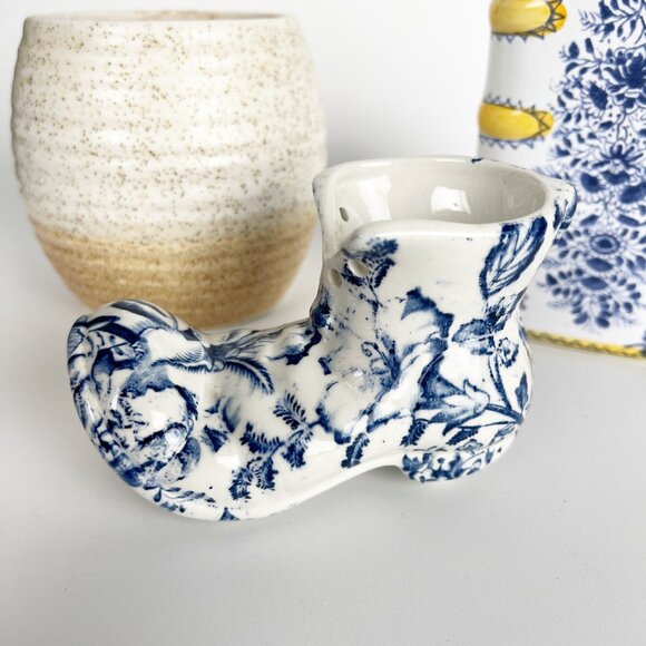 Vintage Cozy English Cottage Bundle Vase Decor Pot Planter Eclectic Floral Print - Picture 3 of 9